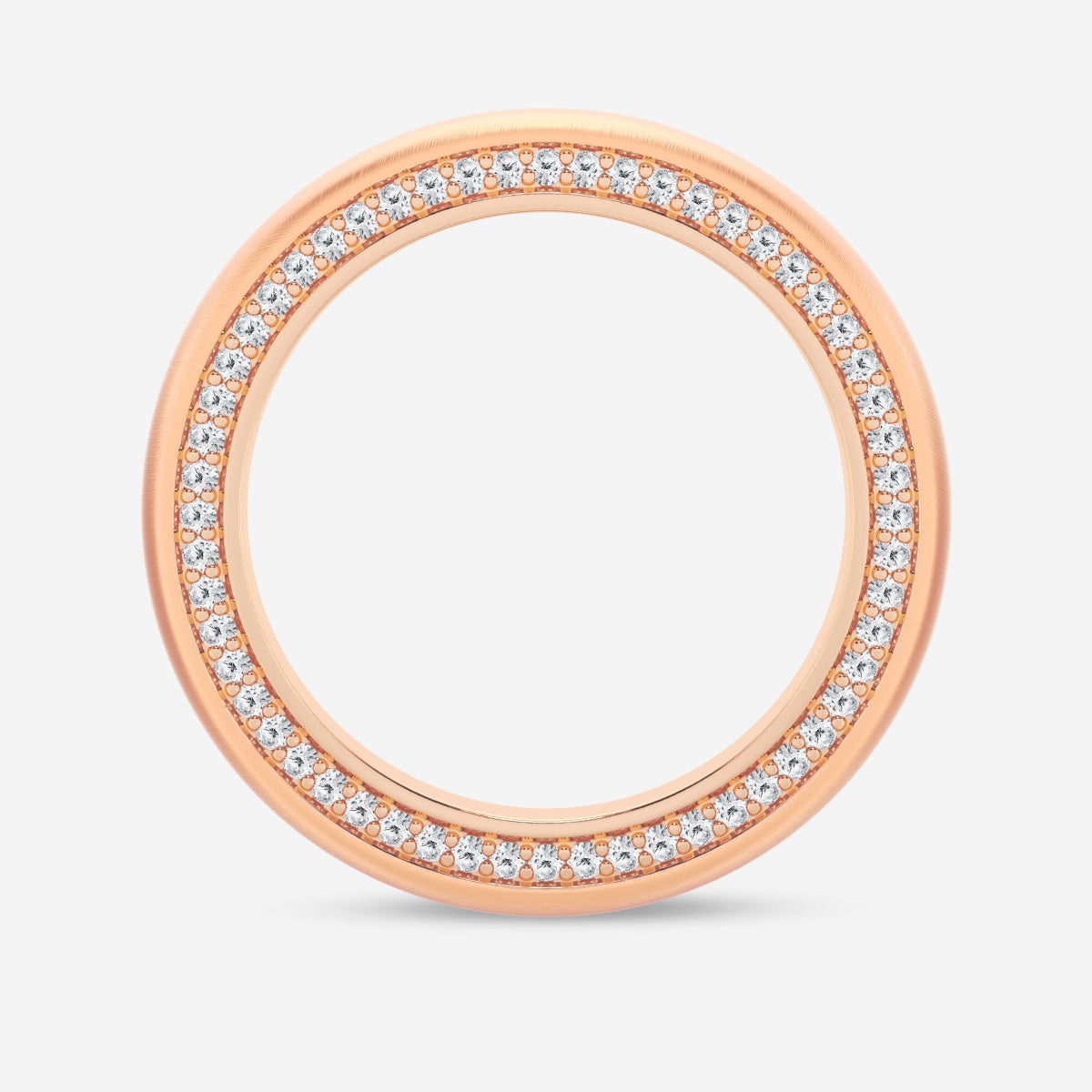 Round Moissanite Domed Satin Finish Eternity Band – view 6