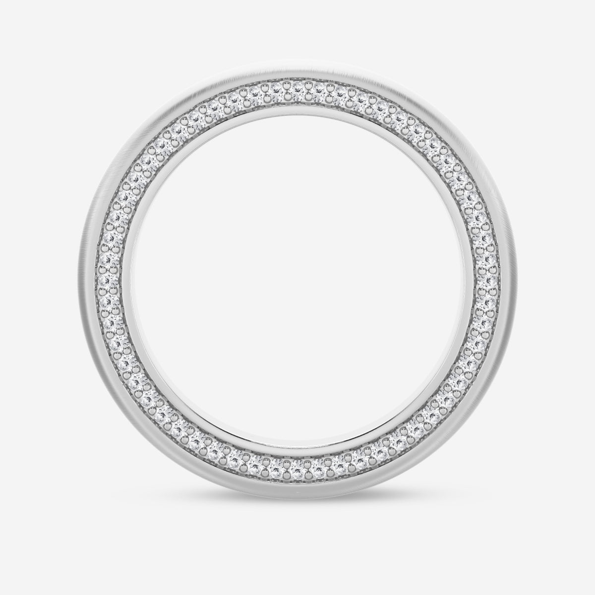 Round Moissanite Domed Satin Finish Eternity Band – view 2