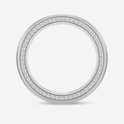 Round Moissanite Domed Satin Finish Eternity Band