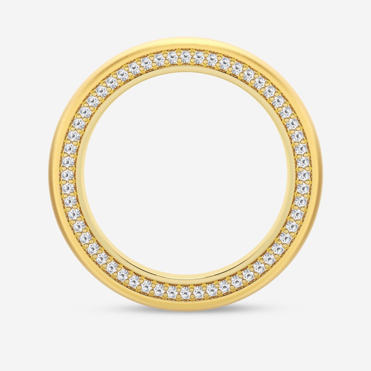 Round Moissanite Domed Satin Finish Eternity Band – view 4