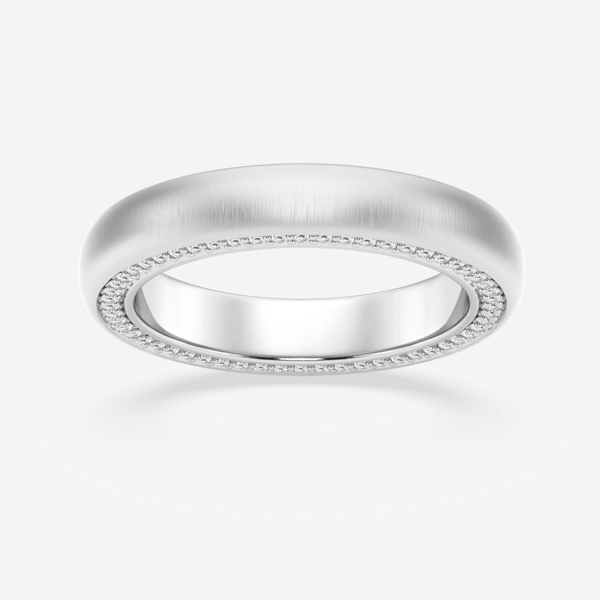 Round Moissanite Domed Satin Finish Eternity Band