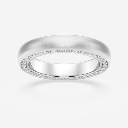 Round Moissanite Domed Satin Finish Eternity Band