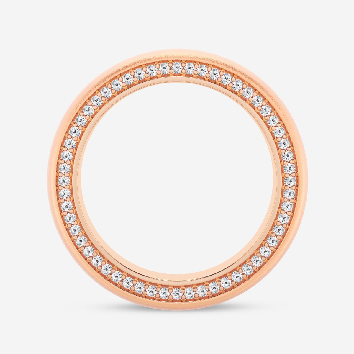 Round Moissanite Domed Sandblast Finish Eternity Band – view 6
