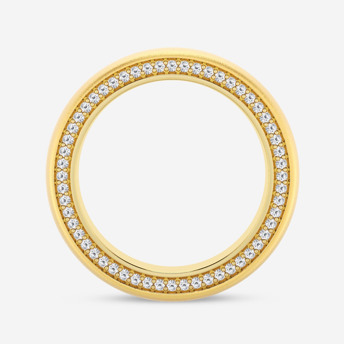 Round Moissanite Domed Sandblast Finish Eternity Band – view 4