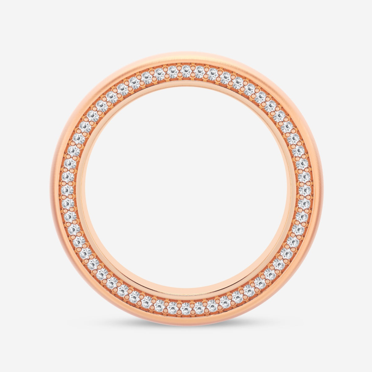 Round Moissanite Domed Satin Finish Eternity Band – view 6