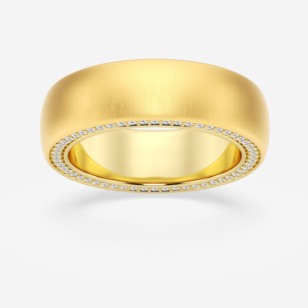 Round Moissanite Domed Satin Finish Eternity Band – view 3