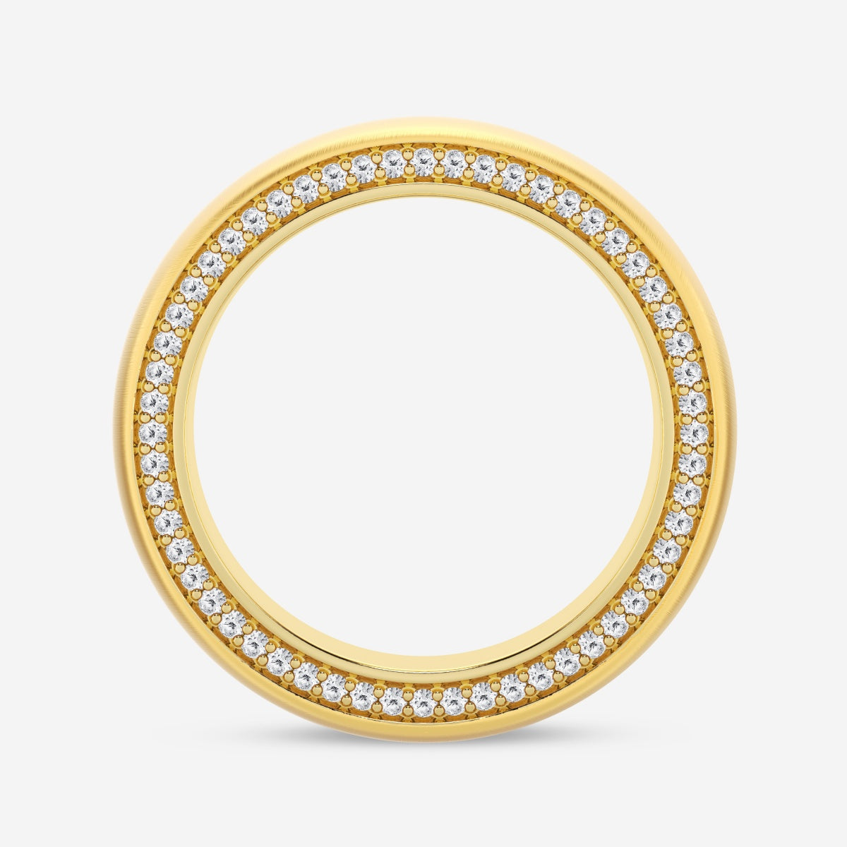 Round Moissanite Domed Satin Finish Eternity Band – view 4