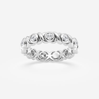Round Moissanite XO Eternity Band - 3.8mm Width