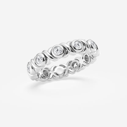 Round Moissanite XO Eternity Band - 3.8mm Width