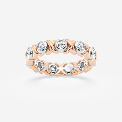 Round Moissanite XO Eternity Band - 3.8mm Width