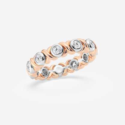 Round Moissanite XO Eternity Band - 3.8mm Width