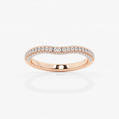 Round Moissanite Prong Set Contour Wedding Band
