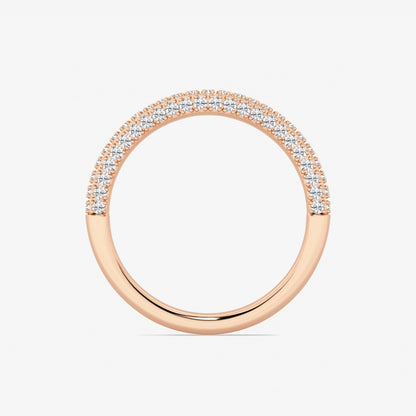 Round Moissanite Prong Set Contour Wedding Band