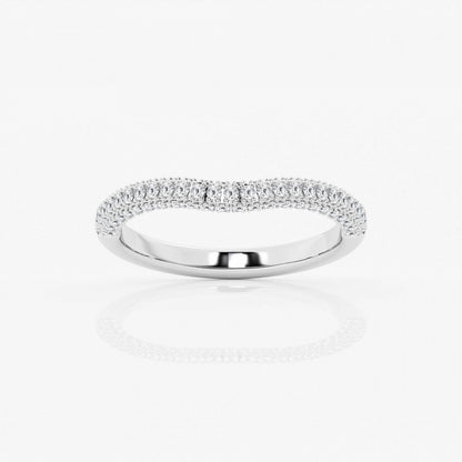 Round Moissanite Prong Set Contour Wedding Band