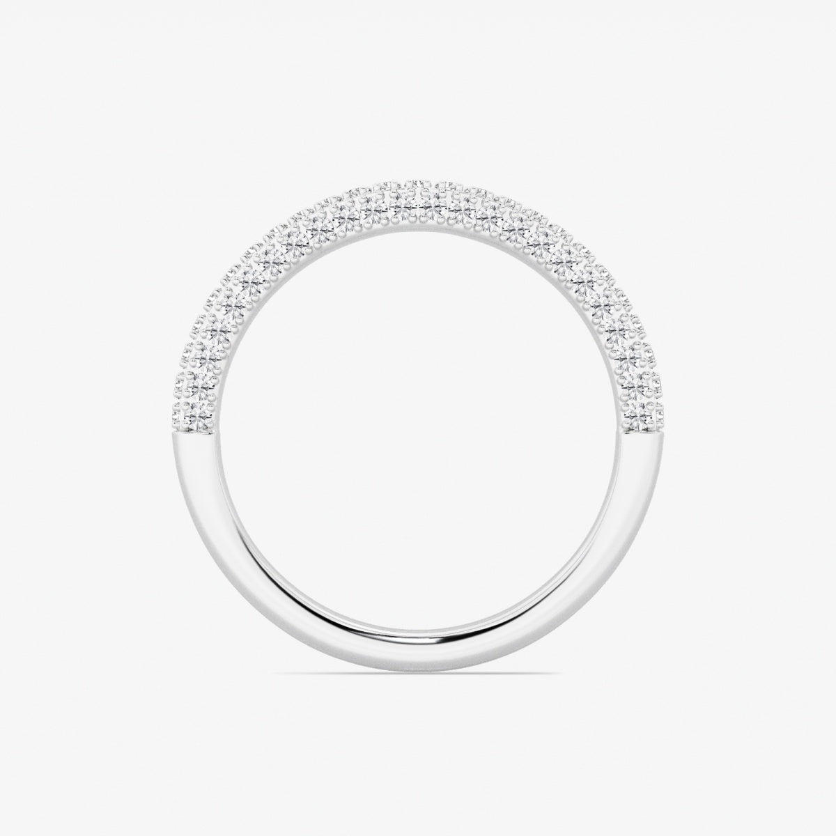Round Moissanite Prong Set Contour Wedding Band – view 3