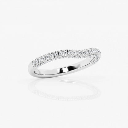 Round Moissanite Prong Set Contour Wedding Band