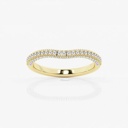 Round Moissanite Prong Set Contour Wedding Band