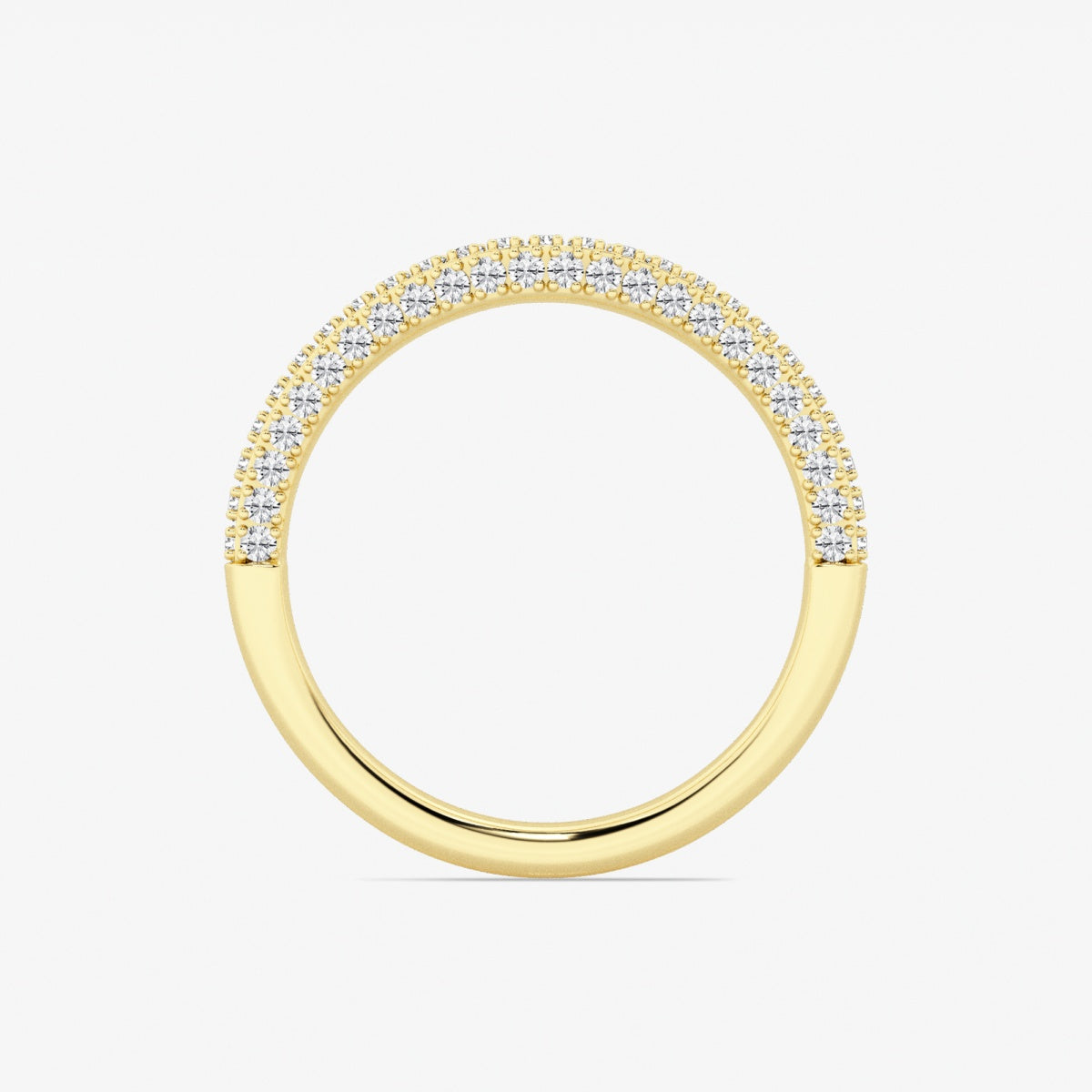 Round Moissanite Prong Set Contour Wedding Band