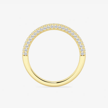 Round Moissanite Prong Set Contour Wedding Band