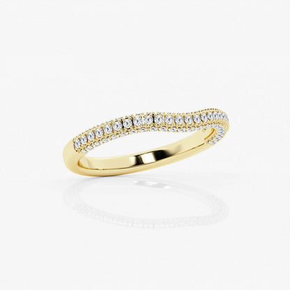 Round Moissanite Prong Set Contour Wedding Band
