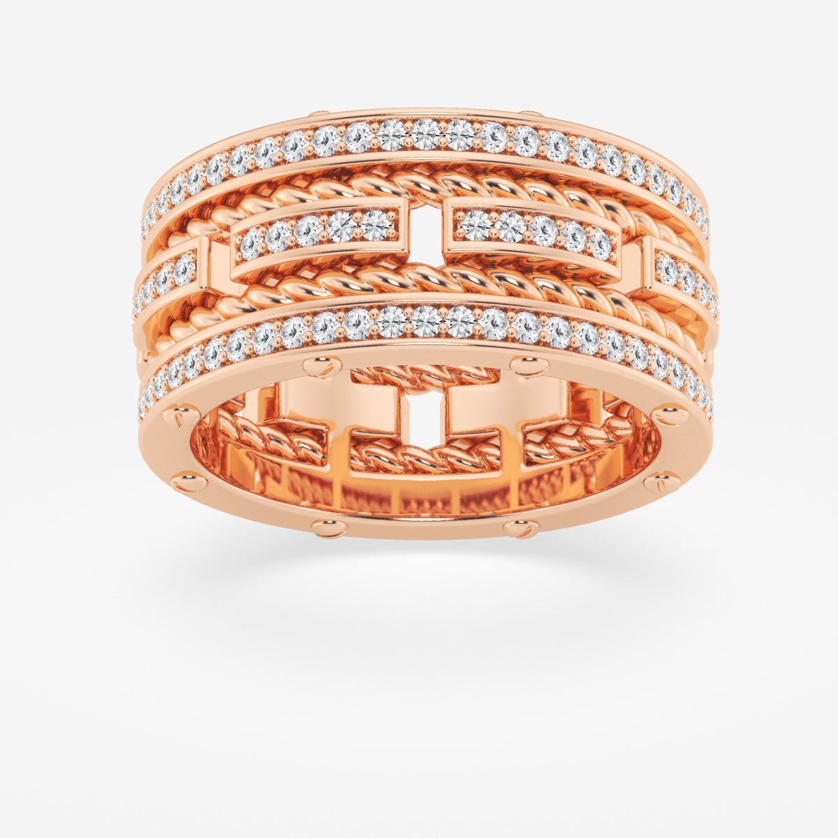 Round Contemporary Wedding Band – view 5