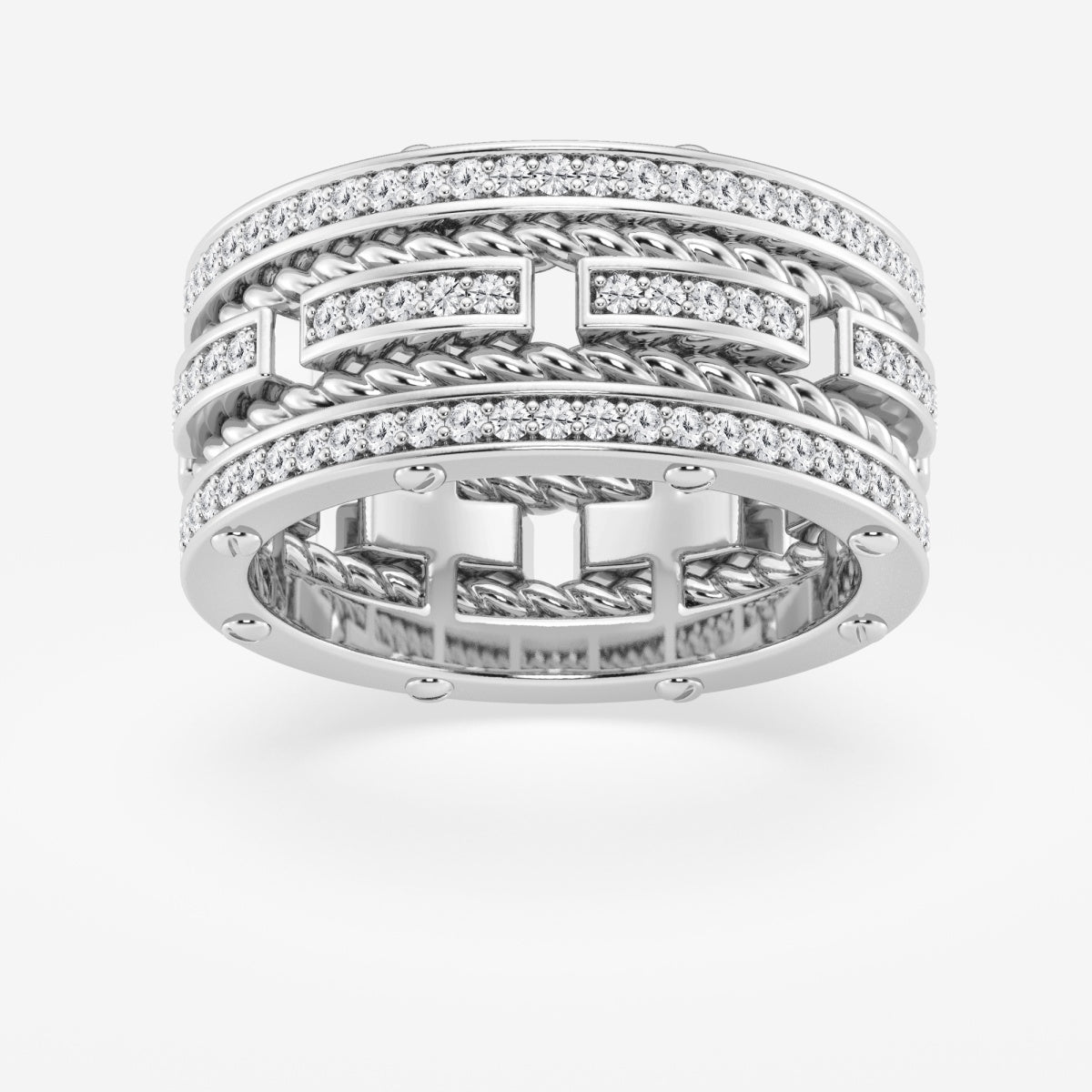 Round Contemporary Wedding Band – view 7