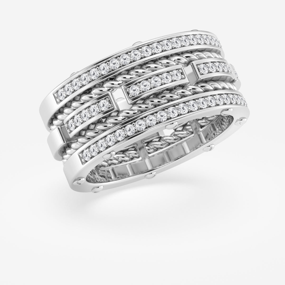 Round Contemporary Wedding Band – view 2