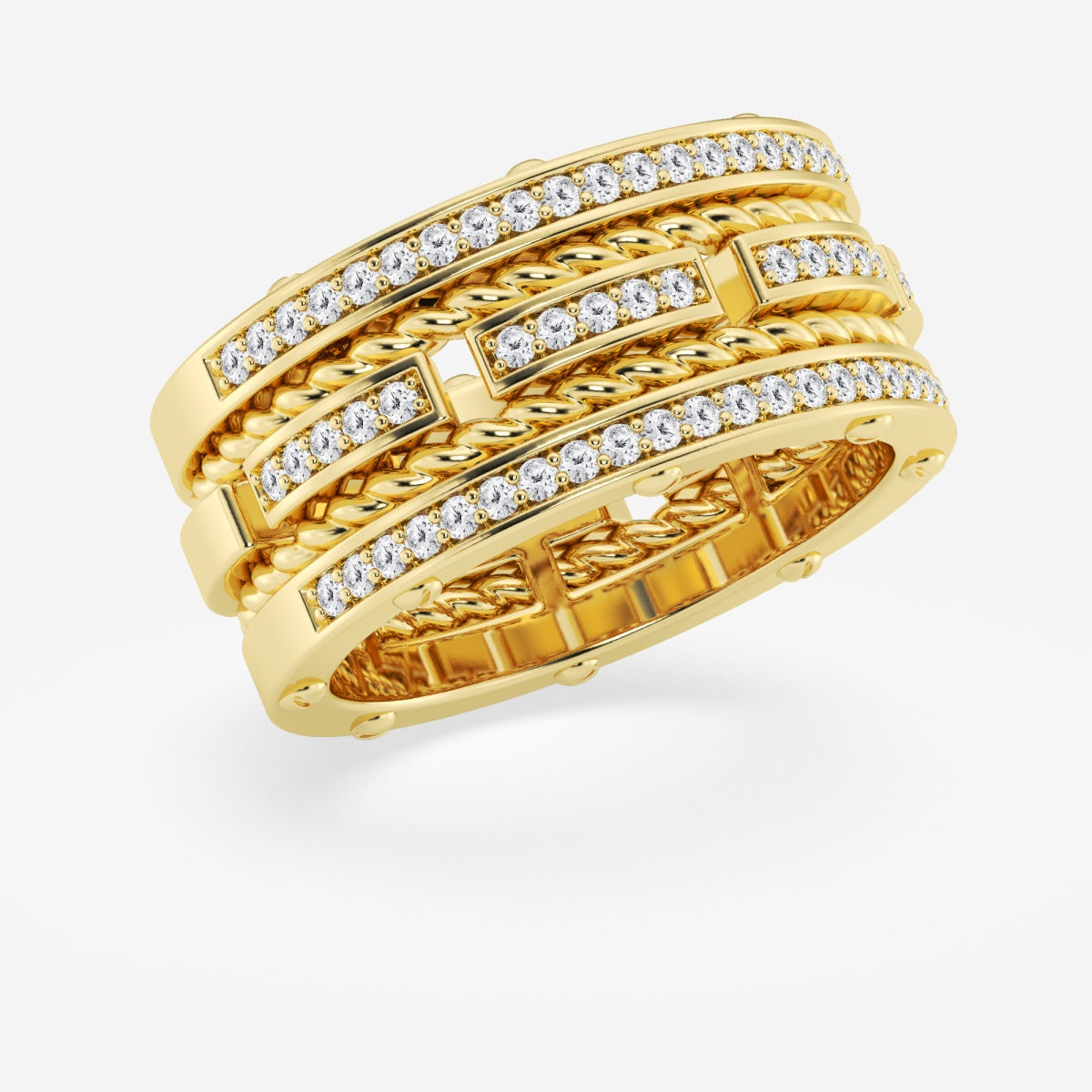 Round Contemporary Wedding Band – view 4