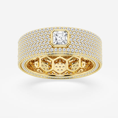 Asscher  Contemporary Eternity Band - 7.4mm Width
