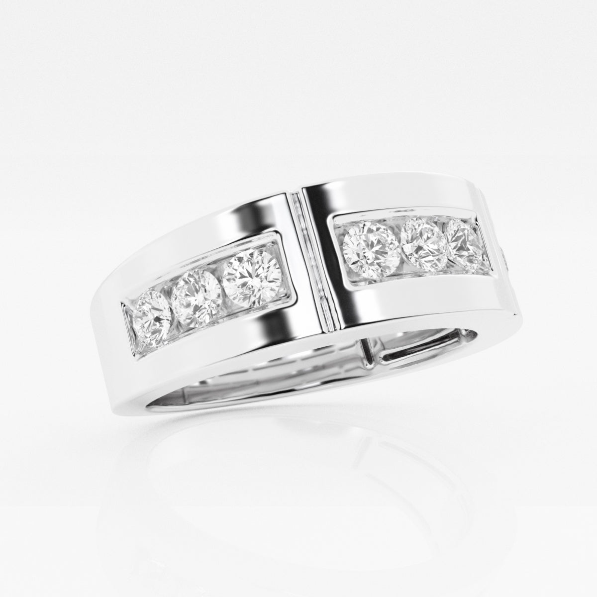 Round Men's Wedding Band – view 5