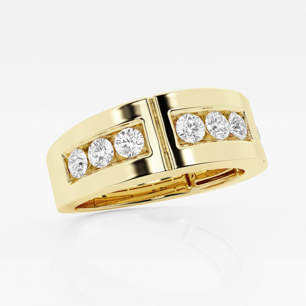 Round Men's Wedding Band – view 2