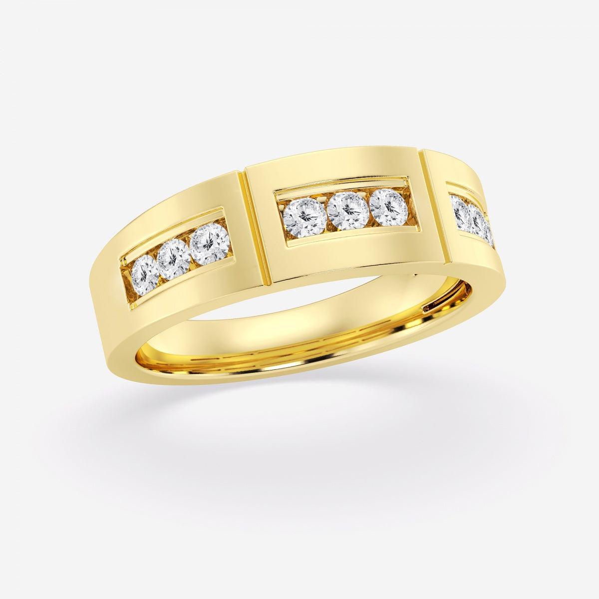 Round Channel Set Wedding Band – view 6