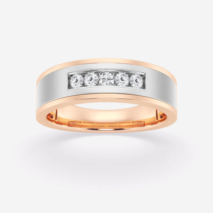 Round Moissanite Five-Stone Wedding Band