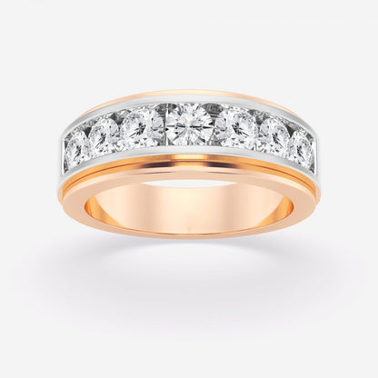 Round  Seven-Stone Wedding Band with Satin Finish