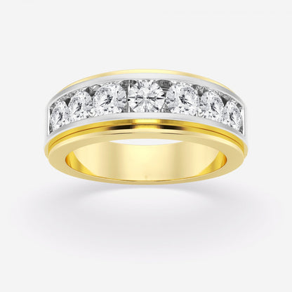 Round  Seven-Stone Wedding Band with Satin Finish