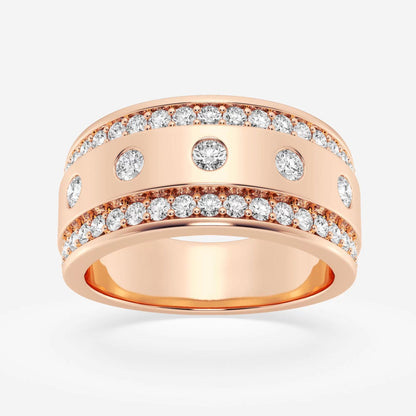 Round Moissanite Men's Floating Wedding Band