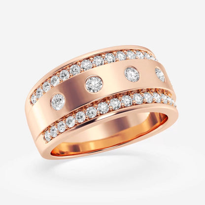 Round Moissanite Men's Floating Wedding Band