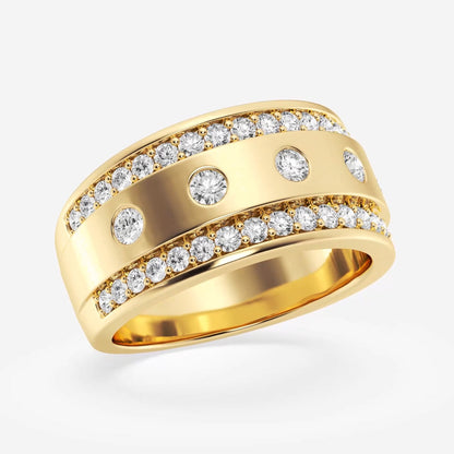 Round Moissanite Men's Floating Wedding Band