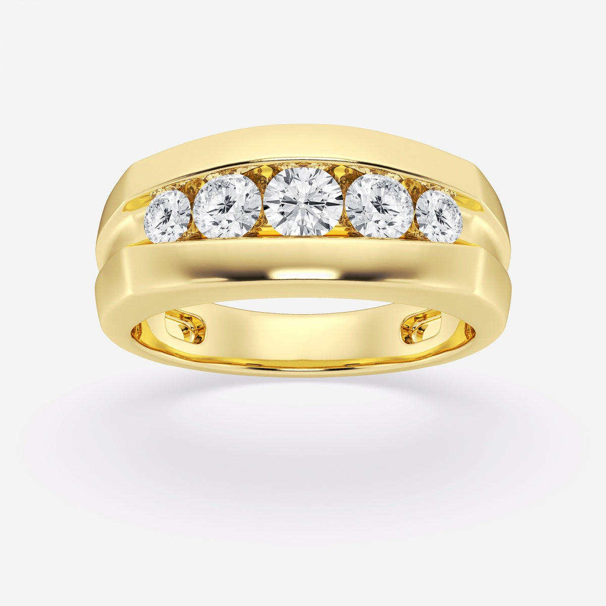 Round Five-Stone Wedding Band – view 6