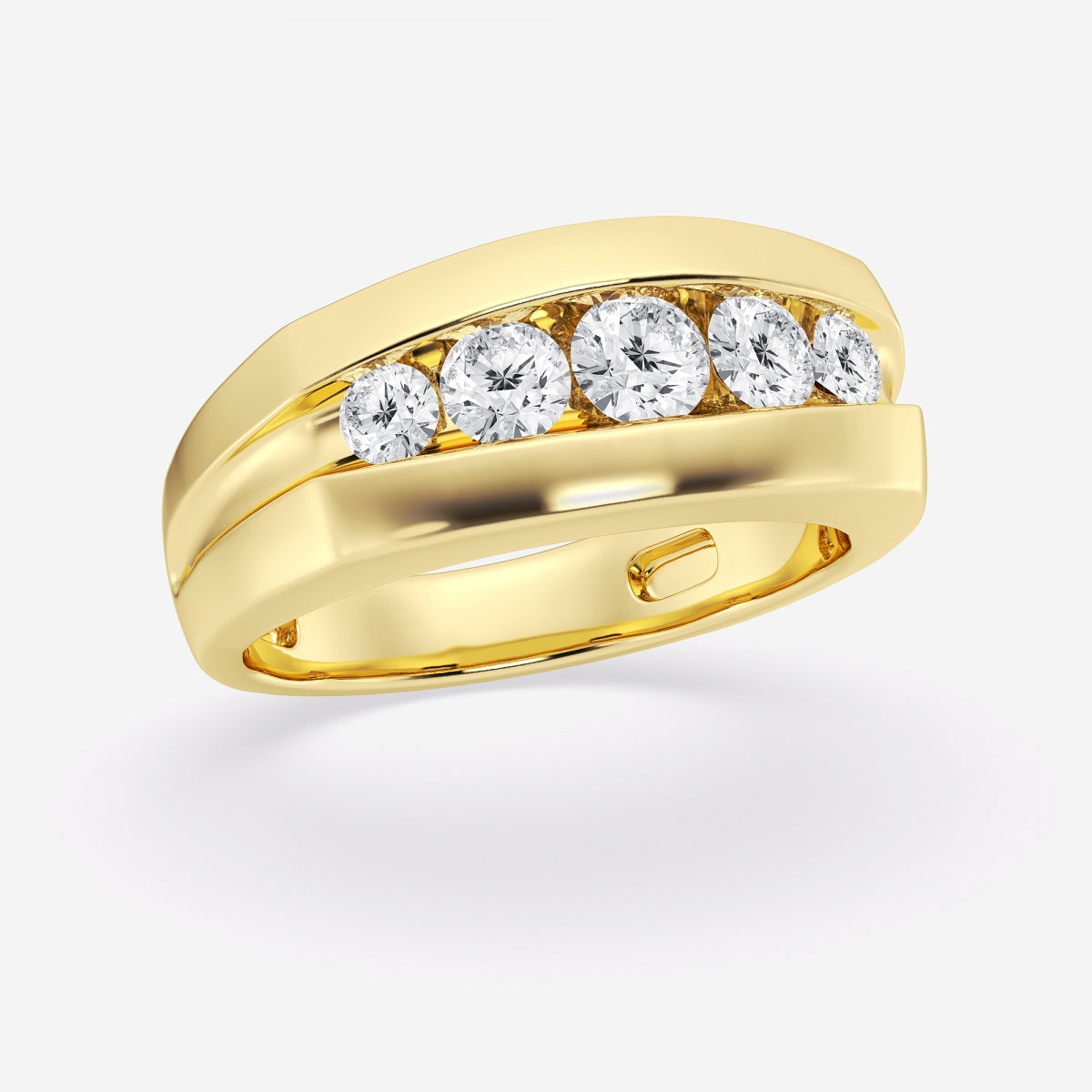 Round Five-Stone Wedding Band – view 4