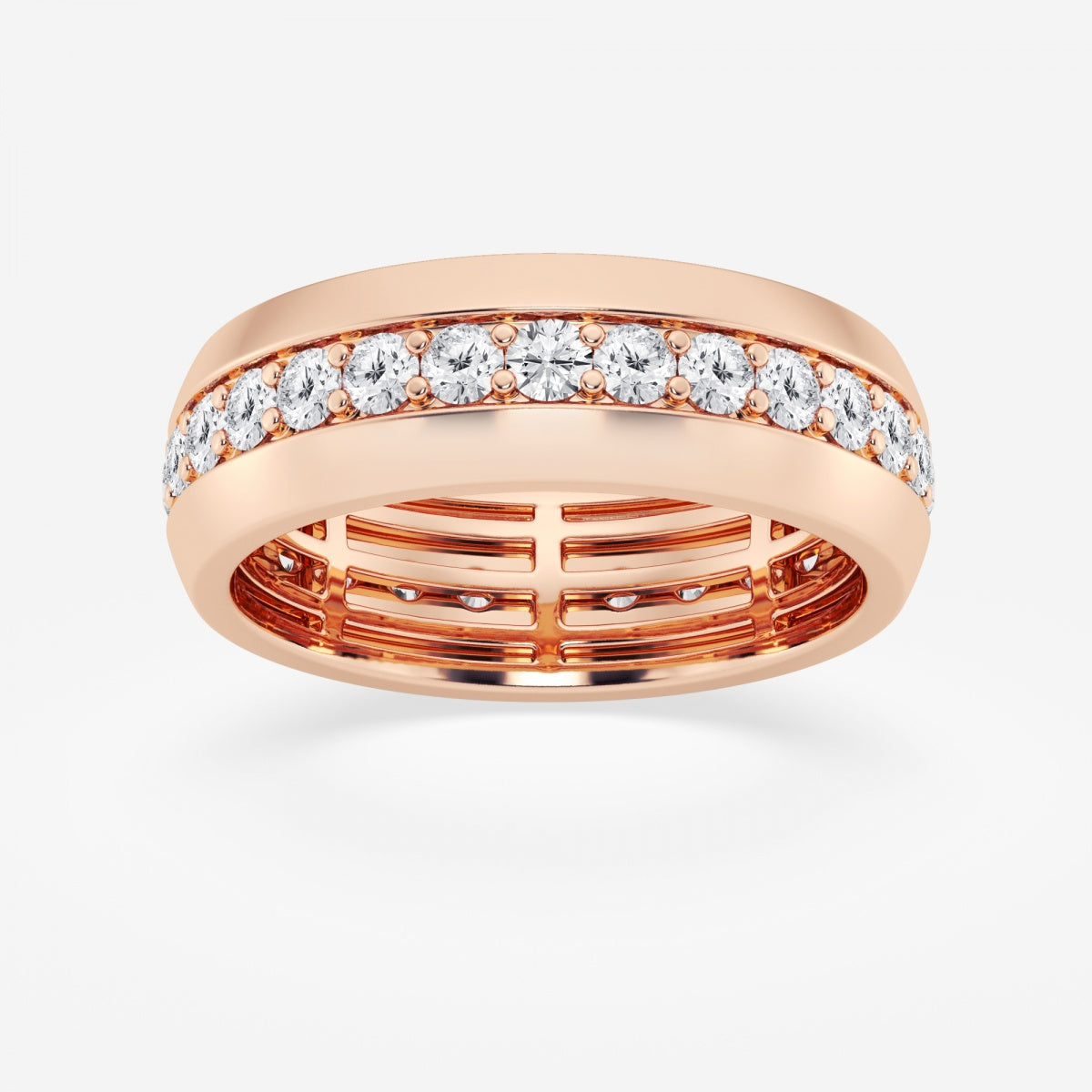 Round Moissanite Men's Eternity Band – view 11