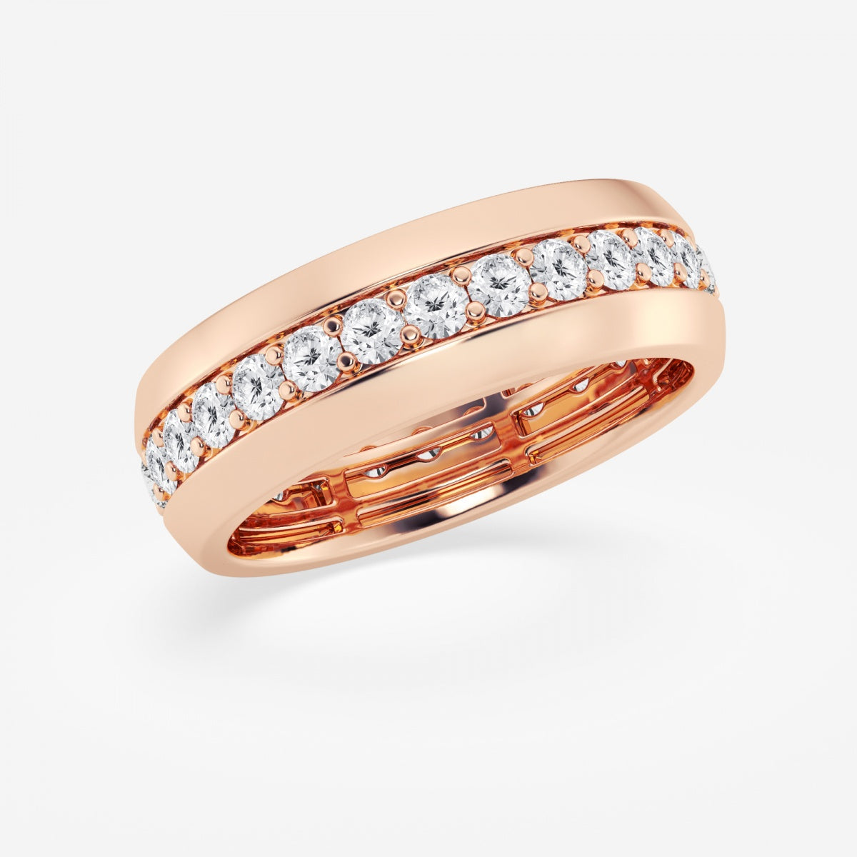 Round Moissanite Men's Eternity Band – view 6