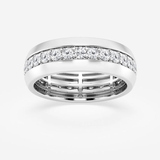 Round Moissanite Men's Eternity Band