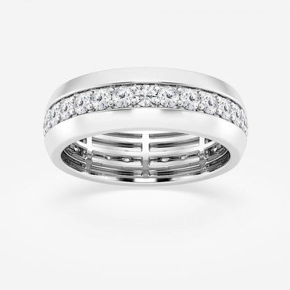 Round Moissanite Men's Eternity Band