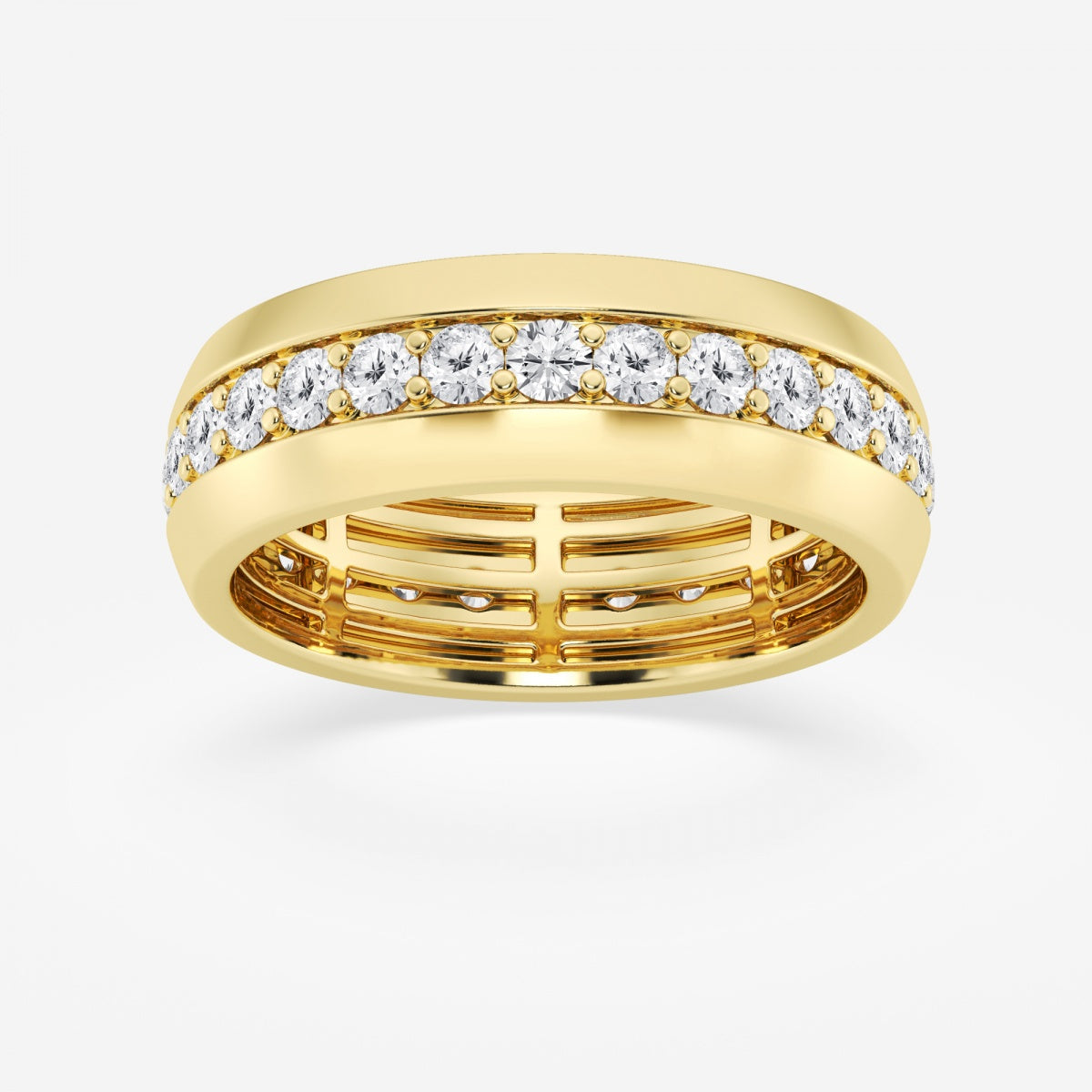 Round Moissanite Men's Eternity Band – view 10