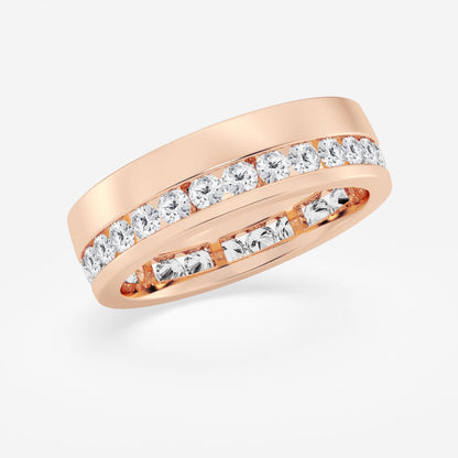 Round  Men's Eternity Band with Satin Finish - 6.6mm Width