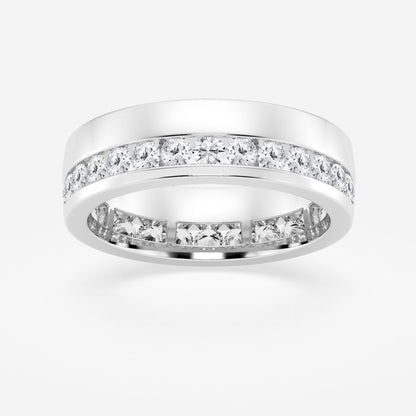 Round  Men's Eternity Band with Satin Finish - 6.6mm Width