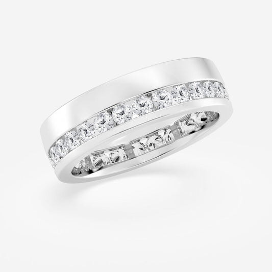 Round  Men's Eternity Band with Satin Finish - 6.6mm Width