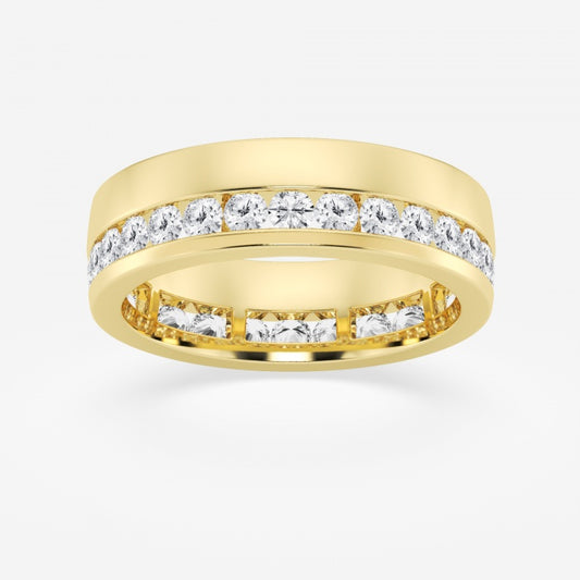 Round  Men's Eternity Band - 6.7mm Width