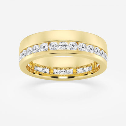 Round  Men's Eternity Band with Satin Finish - 6.6mm Width